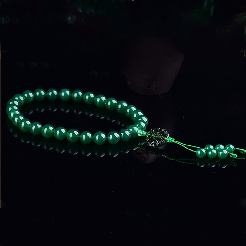 Buddha Stones Natural Green Agate Wrist Mala Manifestation Pocket Mala Car Decoration