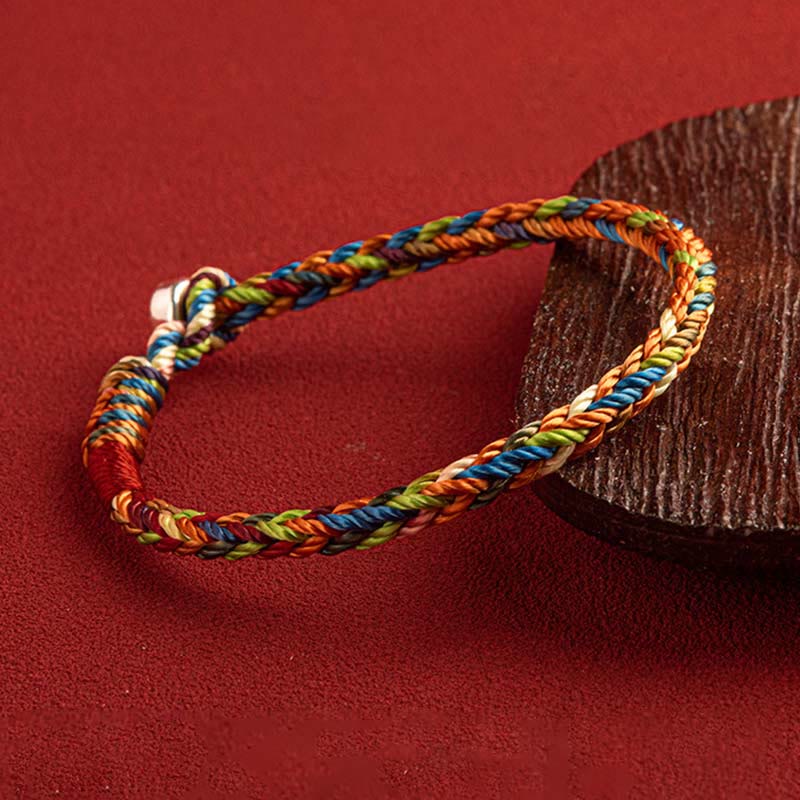 Buddha Stones "May you be healthy and happy" Lucky Multicolored Bracelet Includes Gift Message Card