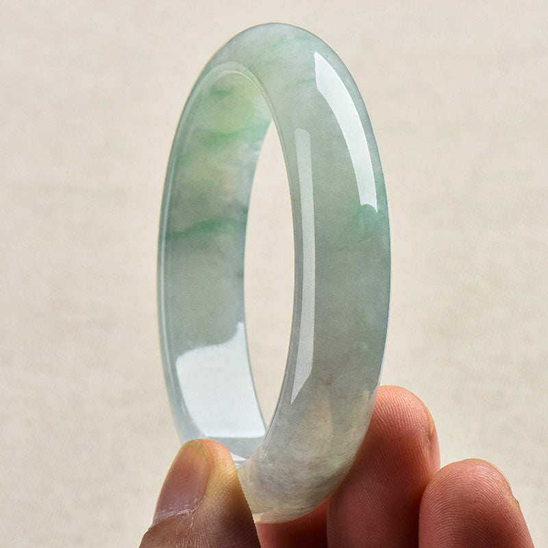 Buddha Stones Natural Jade Luck Healing Prosperity Bangle Bracelet