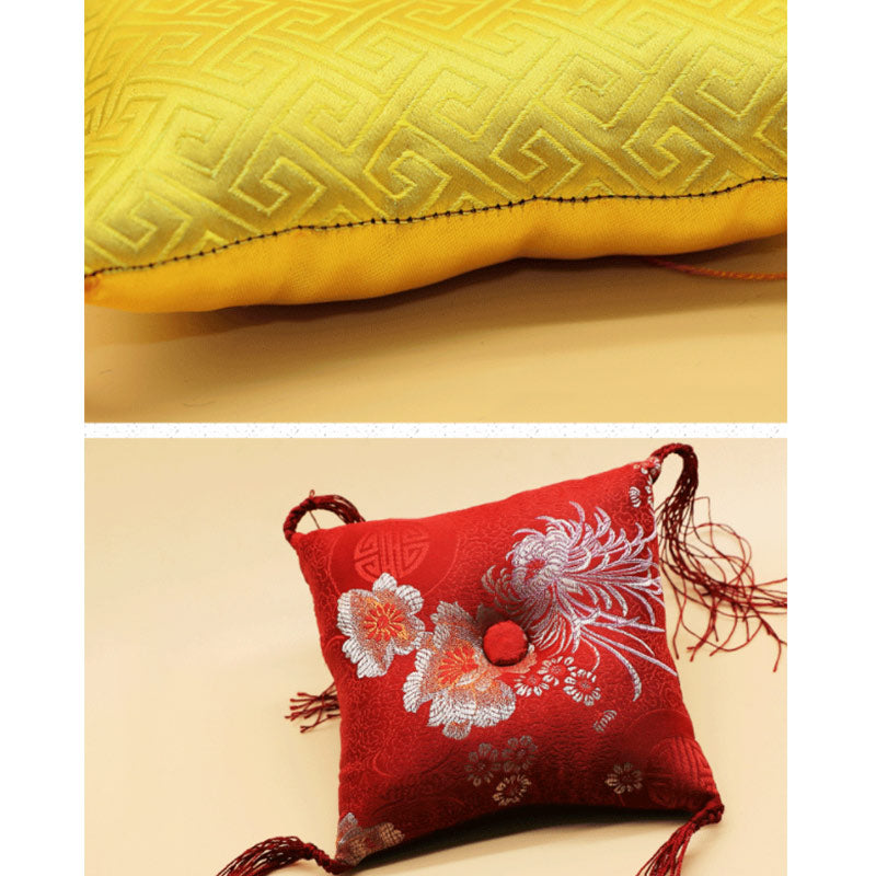 Buddha Stones Tibetan Singing Bowl Cushion Decoration with Tassel Decoration