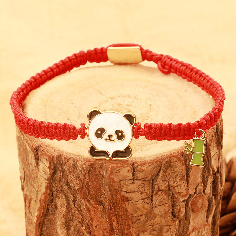 Buddha Stones Tibetan Handmade Panda Bamboo Lucky Red String Bracelet (Extra 30% Off | USE CODE: FS30)