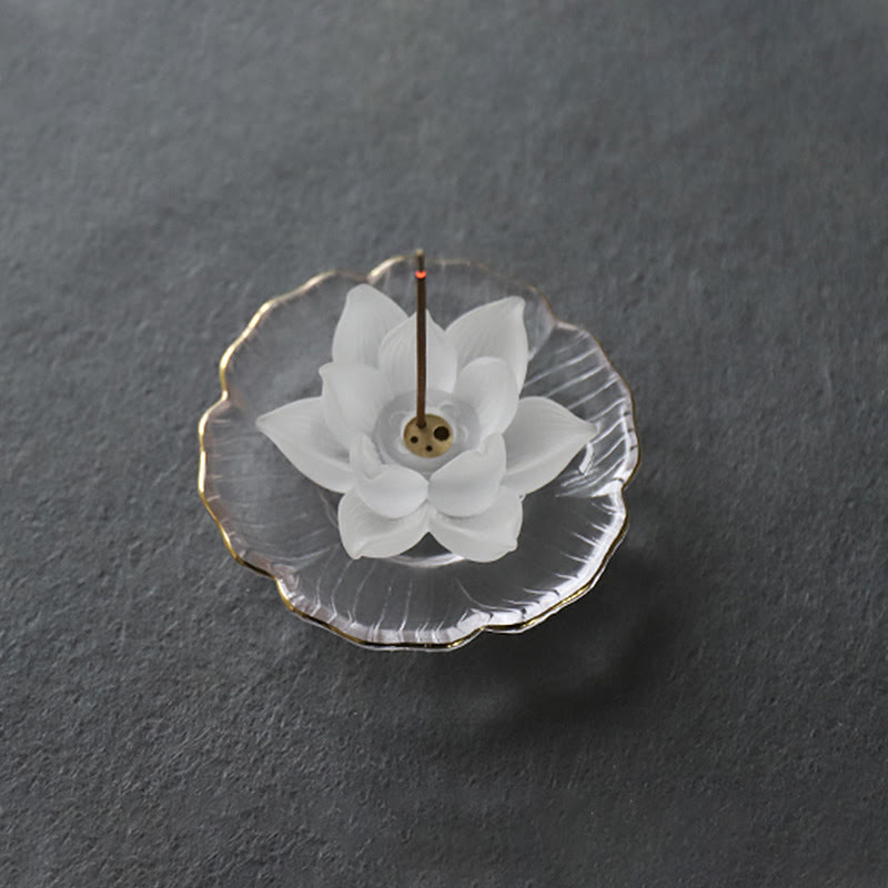 Buddha Stones Mini Lotus Liuli Crystal Healing Meditation Stick Incense Burner