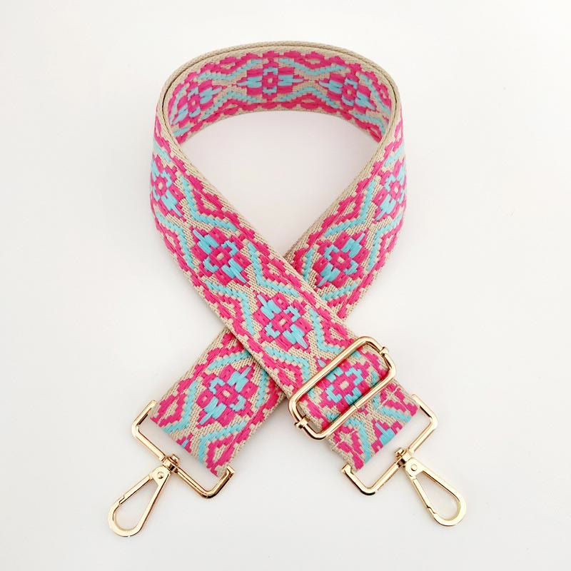 Buddha Stones Multicolor Embroidered Shoulder Bag Straps