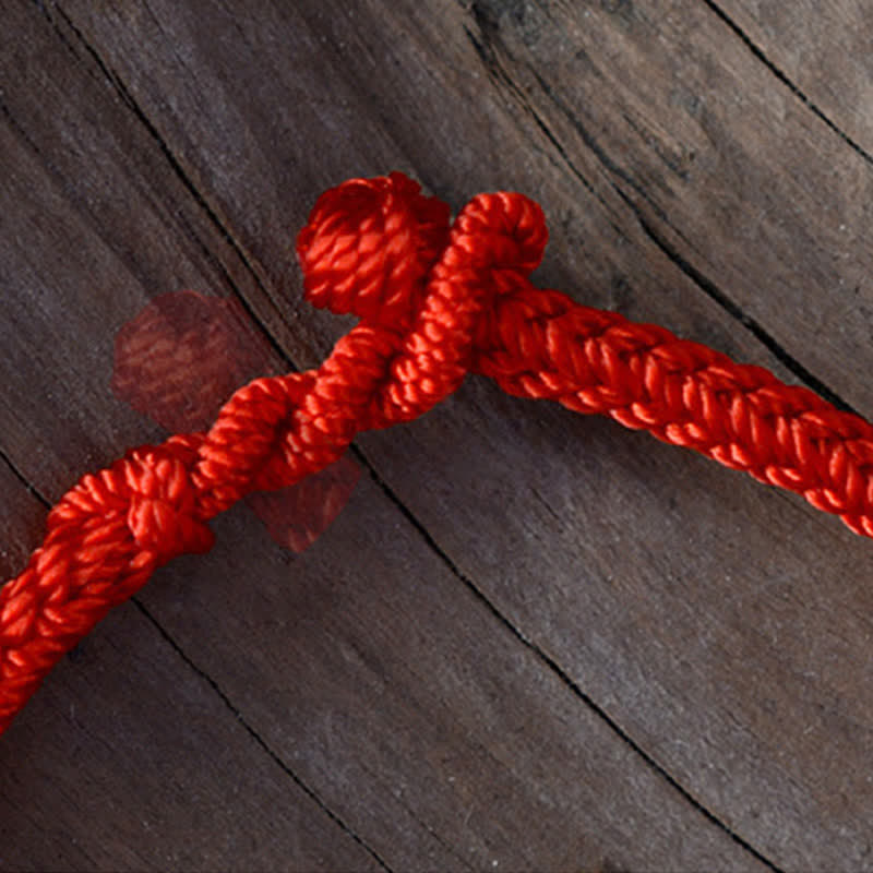 Buddha Stones Handmade Simple Design Chinese Knotting Luck Strength Braid String Bracelet