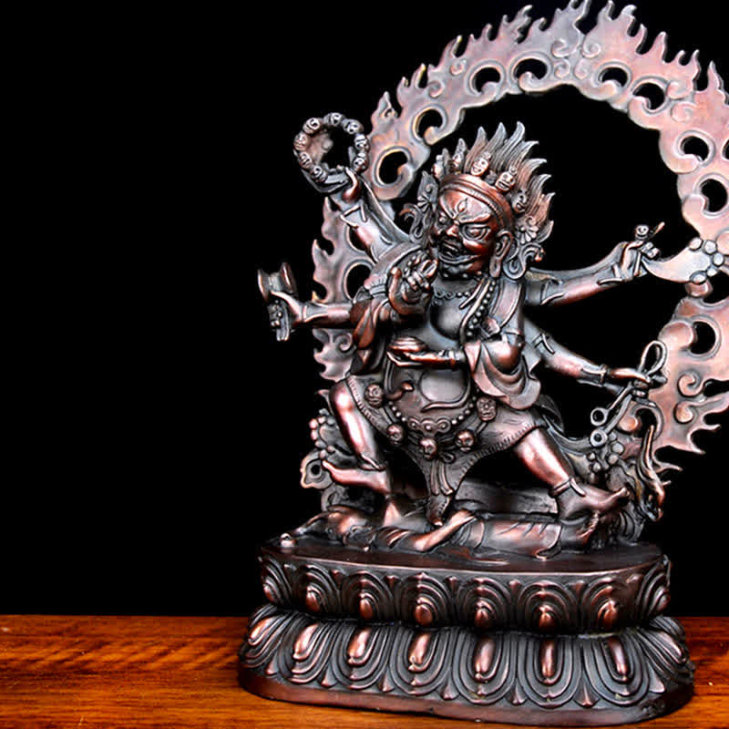 Buddha Stones Tibet Mahakala Bodhisattva Figurine Compassion Copper Statue Decoration