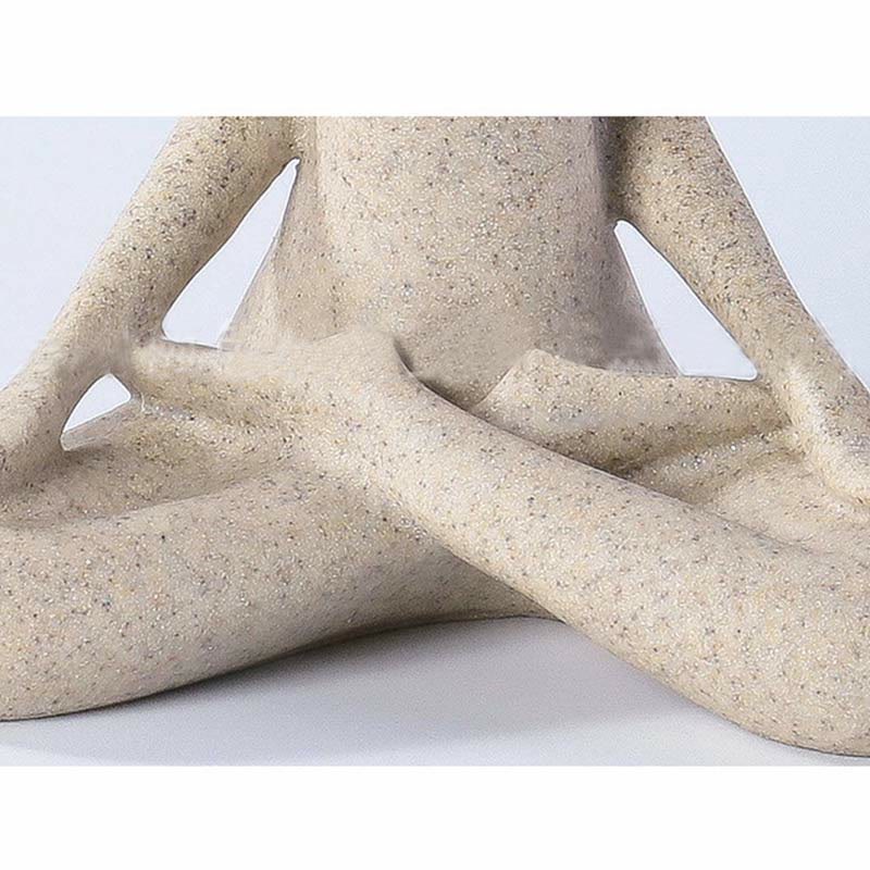 Buddha Stones Abstract Yoga Meditating Exercise Resin Spiritual Figurine Sculpture Desk Decoration