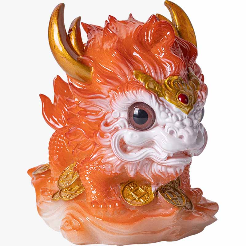 Buddha Stones Color Changing Small Kirin Resin Tea Pet Home Figurine Decoration