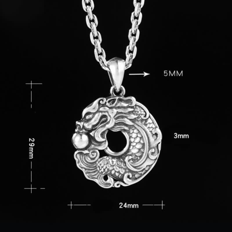 Buddha Stones Koi Fish Dragon Peace Buckle Wealth Necklace Pendant