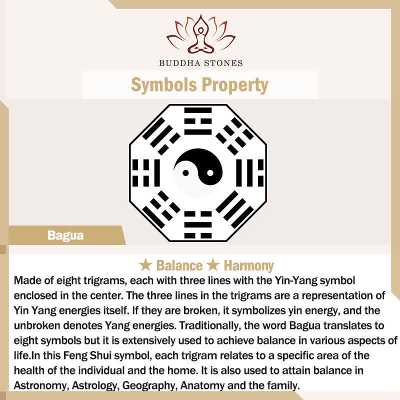 Buddha Stones Feng Shui Bagua Map Peach Wood Balance Energy Map Mirror