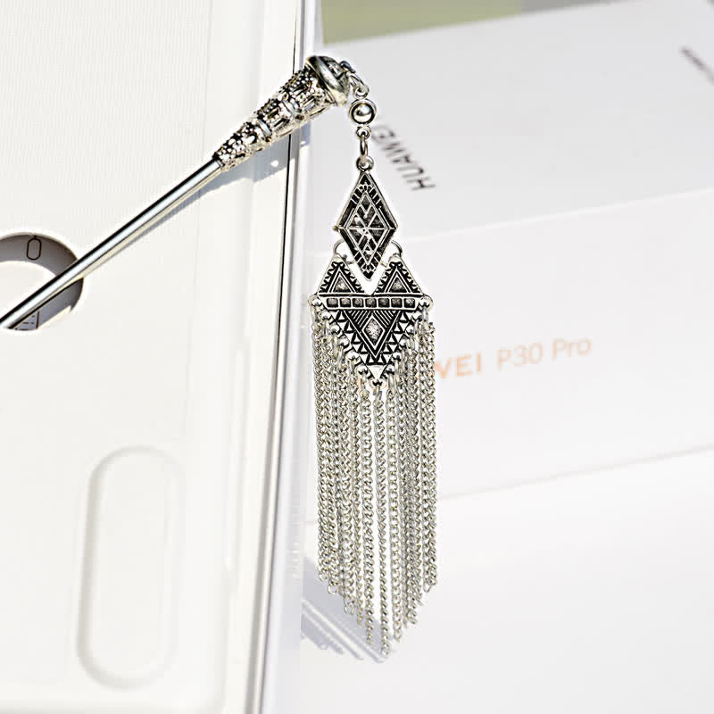 Buddha Stones Water Drop Lily of the Valley Flowers Tassels Confidence Hairpin