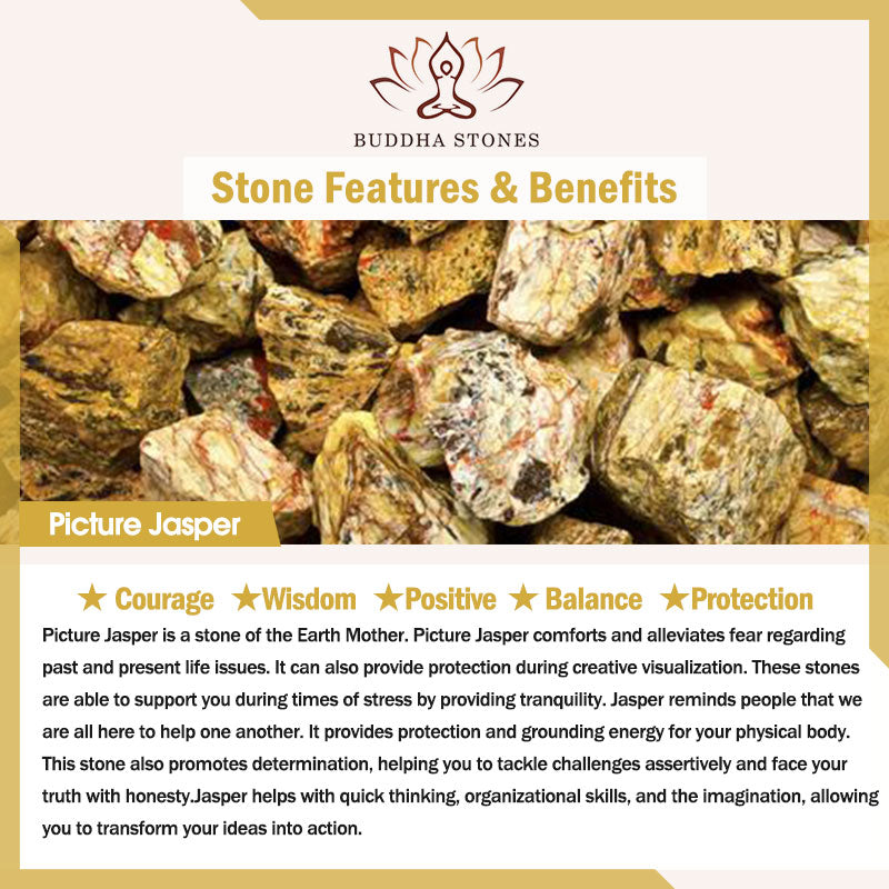 Buddha Stones Picture Jasper Positive Beads String Bracelet