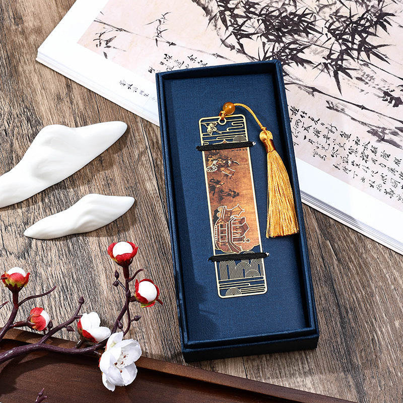 Buddha Stones A Panorama of Rivers and Mountains Metal Hollow Bookmarks Tassel With Gift Box (Extra 30% Off | USE CODE: FS30)
