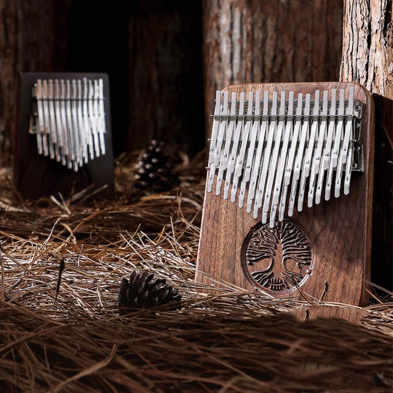 Buddha Stones Kalimba 34 Keys Thumb Piano Tree of Life Design Portable Finger Marimba Piano