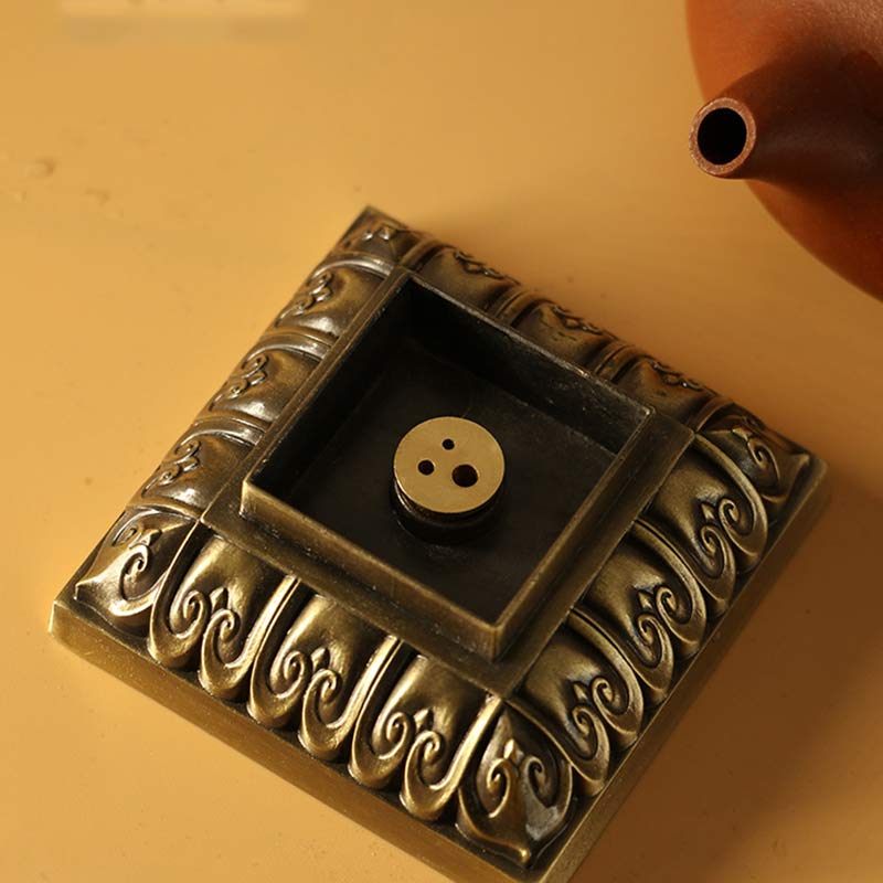 Buddha Stones Heart Sutra Alloy Incense Holder Healing Home Decoration Incense Burner