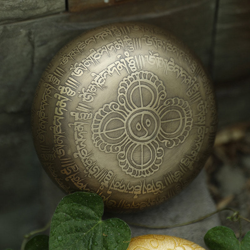 Buddha Stones Tibetan Sound Bowl Handcrafted for Focus and Meditation Peaceful Happiness Singing Bowl Set