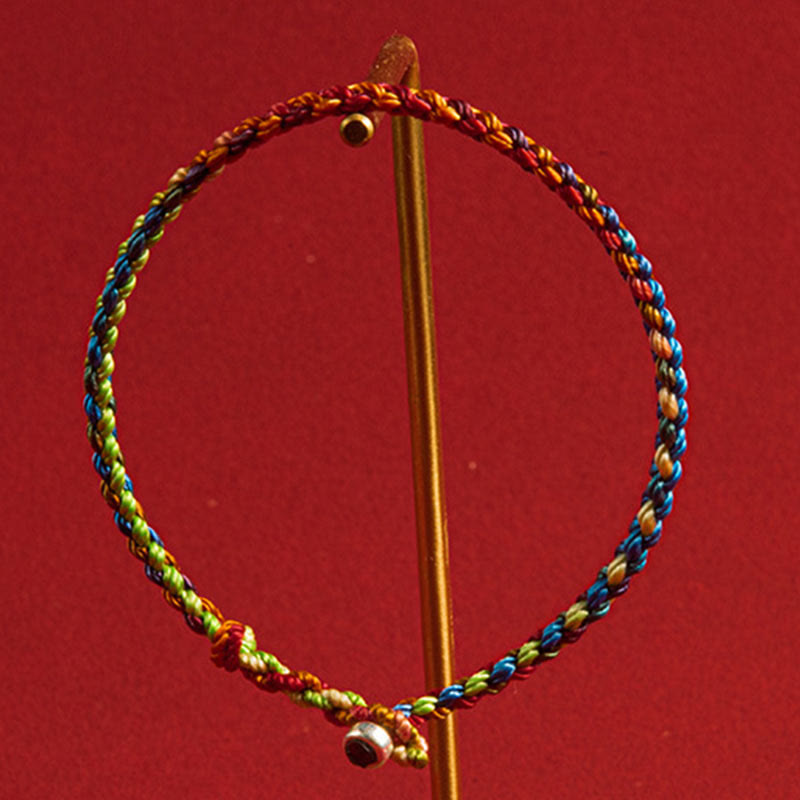 Buddha Stones "May you be blessed with peace and safety in all four seasons" Lucky Multicolored Bracelet