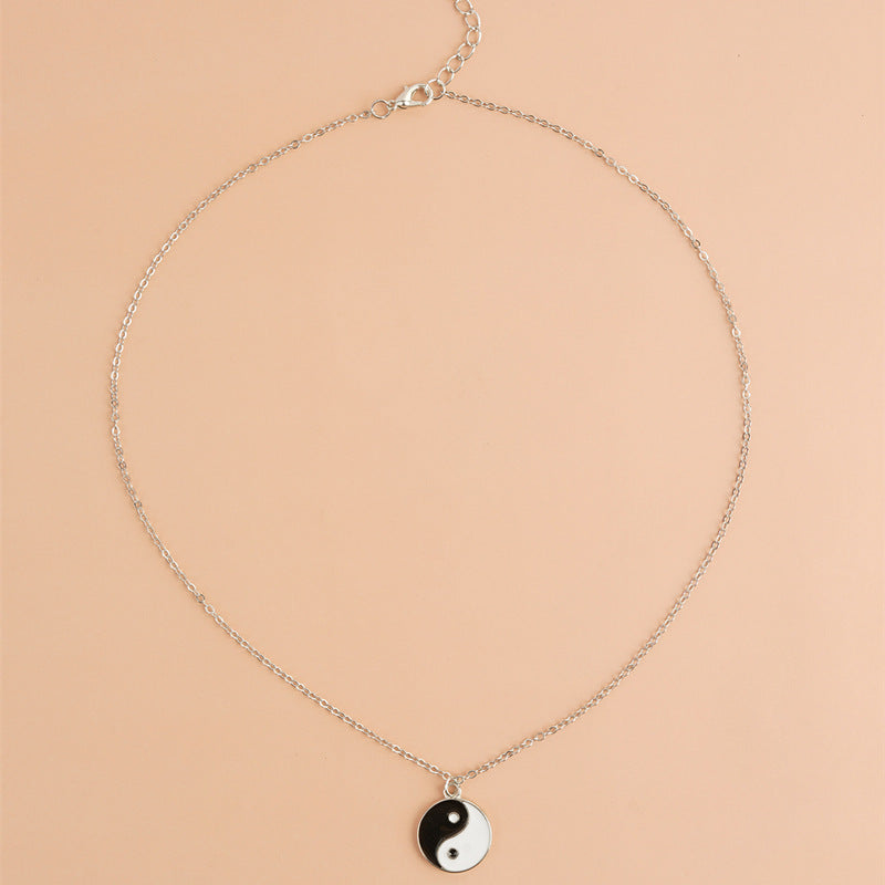 Buddha Stones 2Pcs Yin Yang Harmony Balance Necklace Pendant