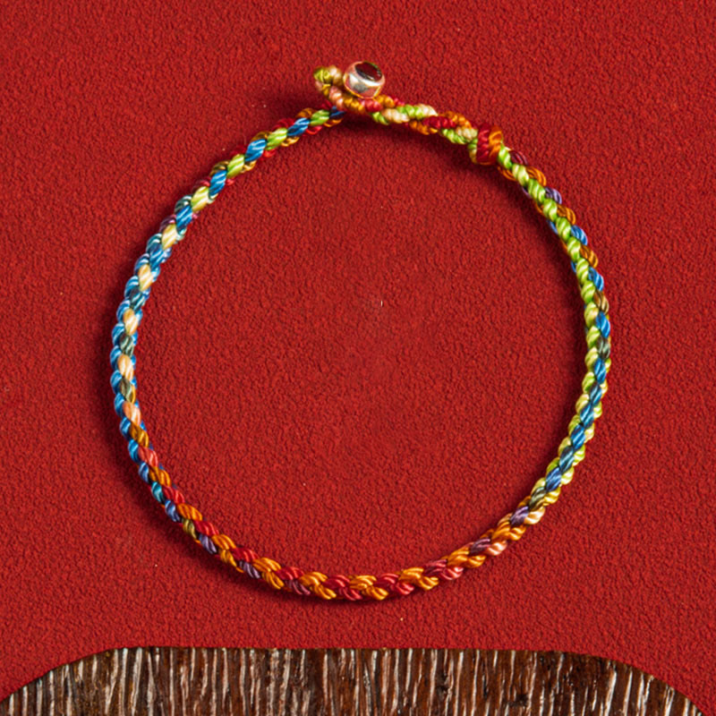 Buddha Stones "May you be blessed with peace and safety in all four seasons" Lucky Multicolored Bracelet
