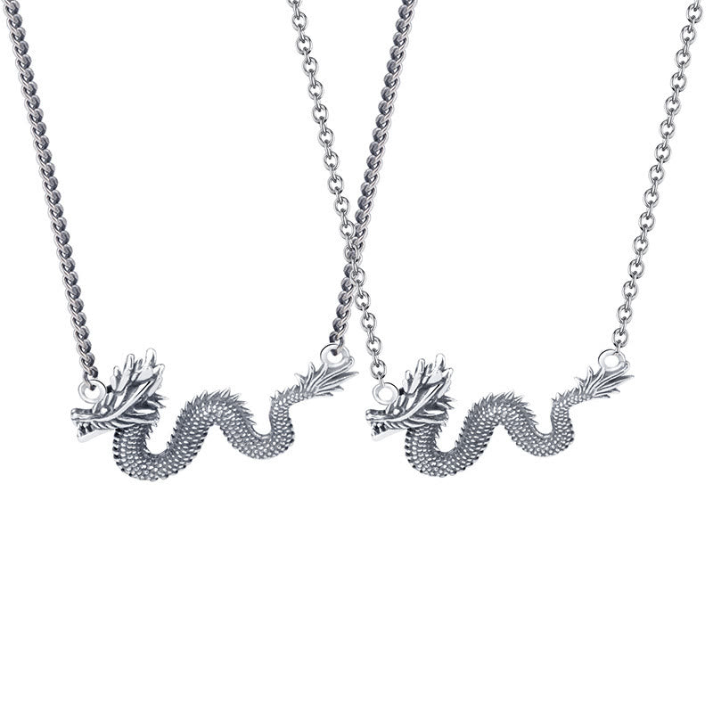 Buddha Stones 925 Sterling Silver Year Of The Dragon Auspicious Dragon Protection Chain Necklace Pendant(Extra 30% Off | USE CODE: FS30)