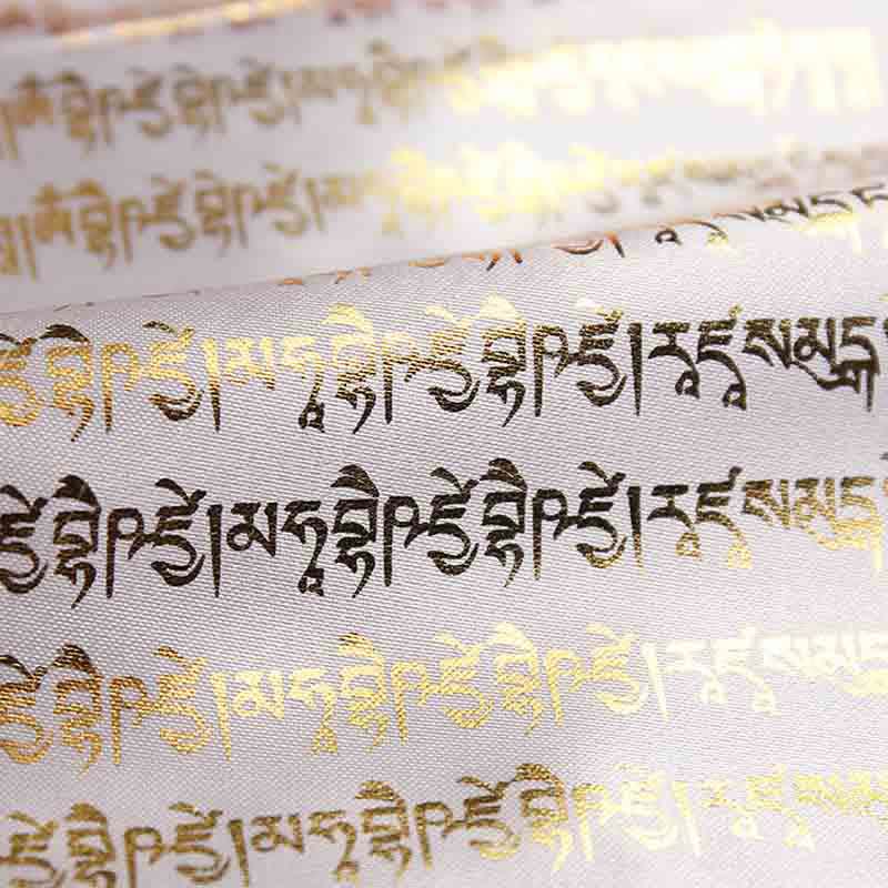 Buddha Stones Tibetan 5 Colors Windhorse Buddha Scriptures Auspicious Outdoor Prayer Flag