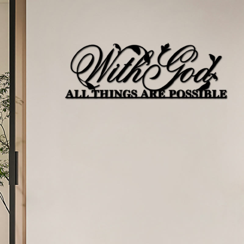 Buddha Stones With God All Things Are Possible Metal Sign Wall Art