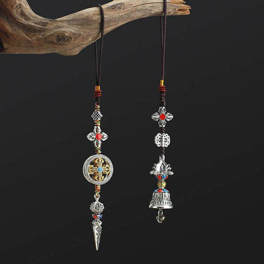 Buddha Stones Tibet Om Mani Padme Hum Vajra Dorje Spiritual Car Hanging Decoration