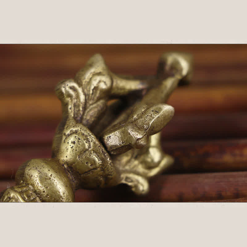 Buddha Stones Tibetan Five Strands Vajra Dorje Enlightenment Copper Decoration