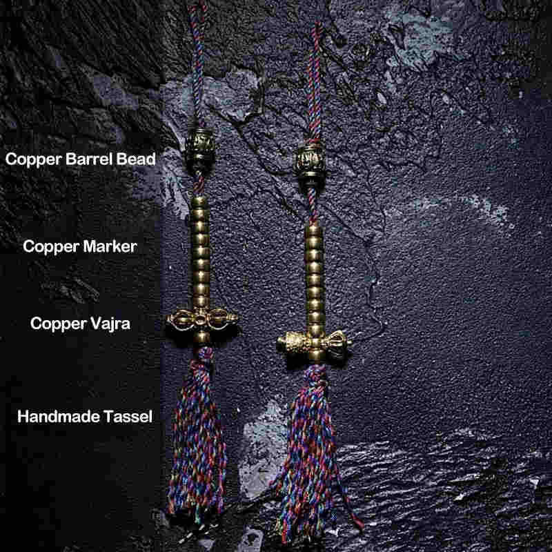 Buddha Stones Tibet 108 Mala Beads Purple Bodhi Seed Bagua Vajra Auspiciousness Bracelet