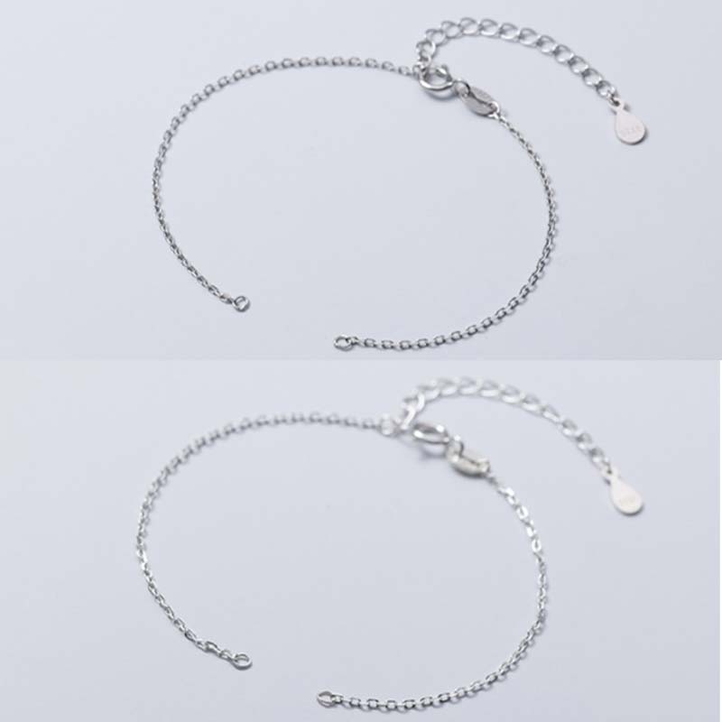 Buddha Stones 925 Sterling Silver Semi-finished Chain Blessing Bracelet