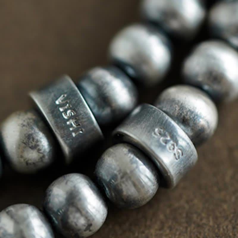 Buddha Stones 108 Mala Beads 925 Sterling Silver Red Agate Turquoise Confidence Charm Bracelet