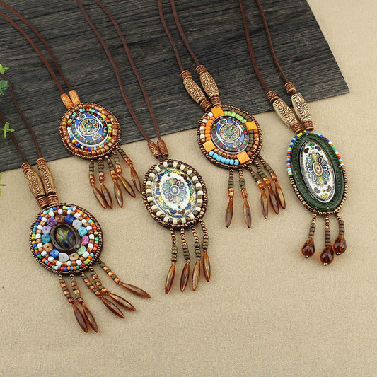 Buddha Stones Mandala Pattern Beads Creativity Necklace Pendant