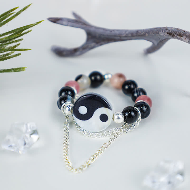 Buddha Stones Yin Yang Symbol Balance Luck Ring