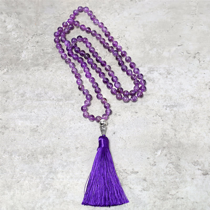 Buddha Stones Tibetan 108 Mala Beads Necklace Yoga Meditation Prayer Beads Necklace