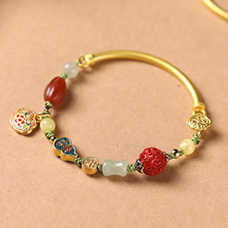 Buddha Stones Tibetan Auspicious Clouds Fortune Happiness Wealth Luck Bracelet