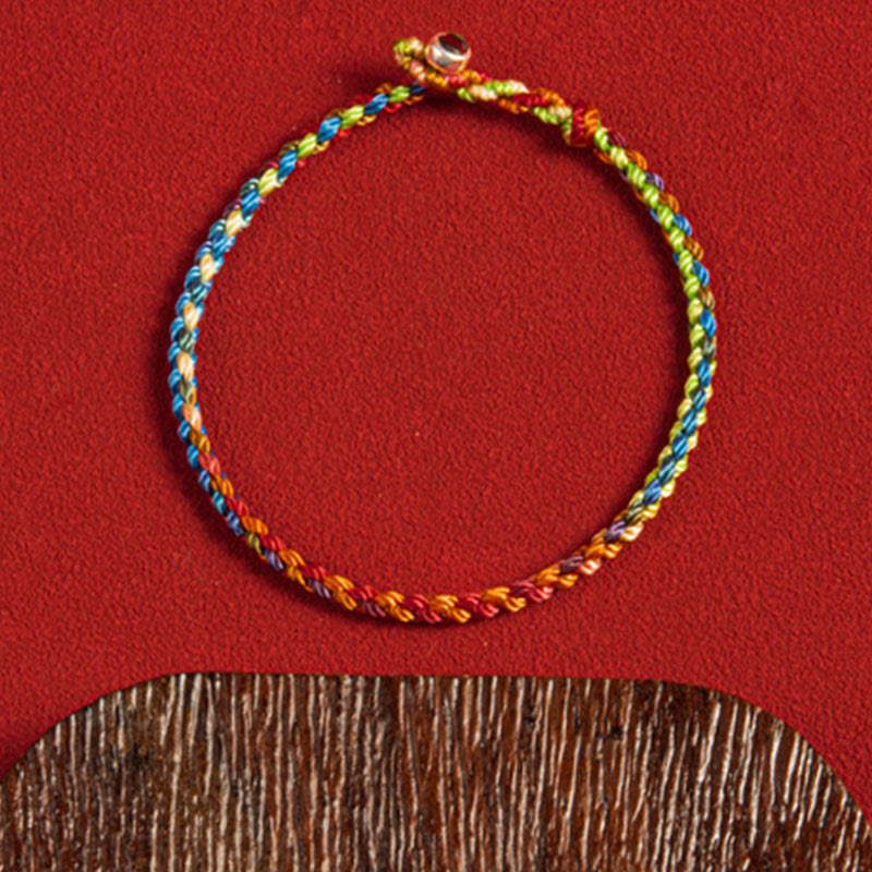 Buddha Stones "May you be blessed with peace and safety in all four seasons" Lucky Multicolored Bracelet