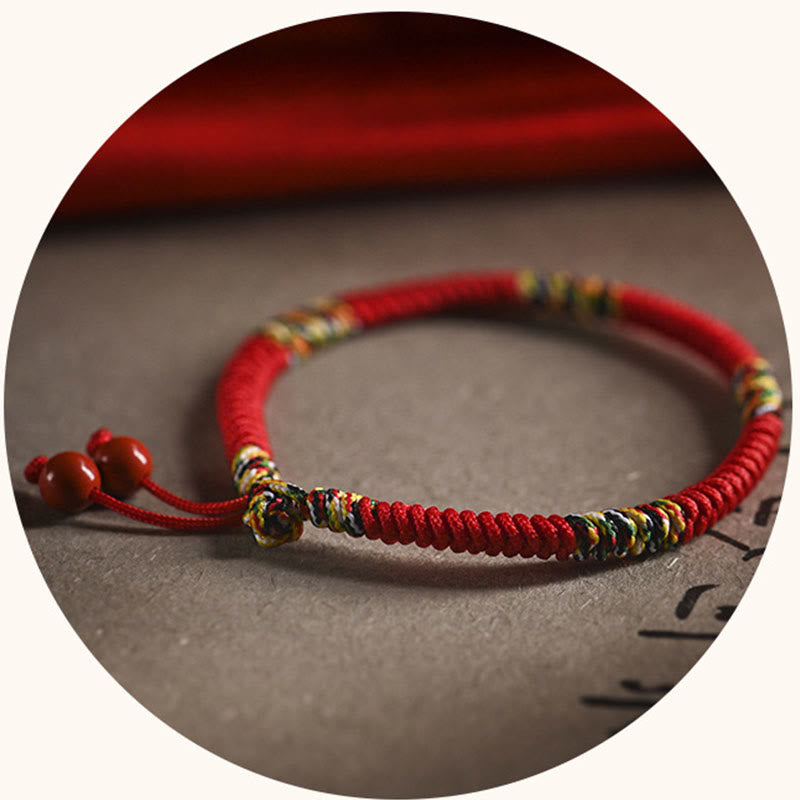 Buddha Stones Five Colors King Kong Knot String Protection Luck Bracelet
