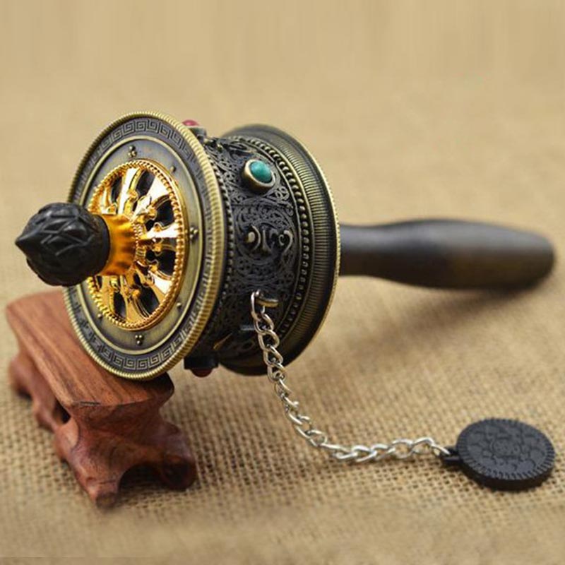Buddha Stones Tibetan Lucky Prayer Wheel Decoration