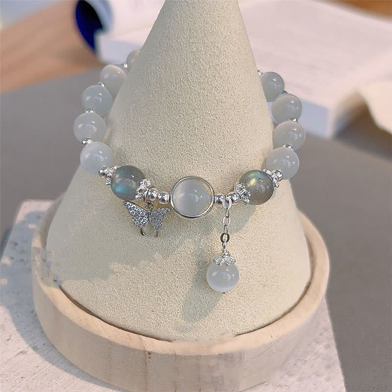 Buddha Stones "Sending Luck and Inner Peace" Cat's Eye Butterfly Bracelet Includes Gift Message Card