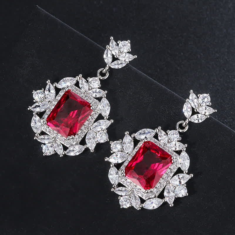 Buddha Stones Emerald Crystal Red Corundum Confidence Courage Ring Earrings Necklace Pendant