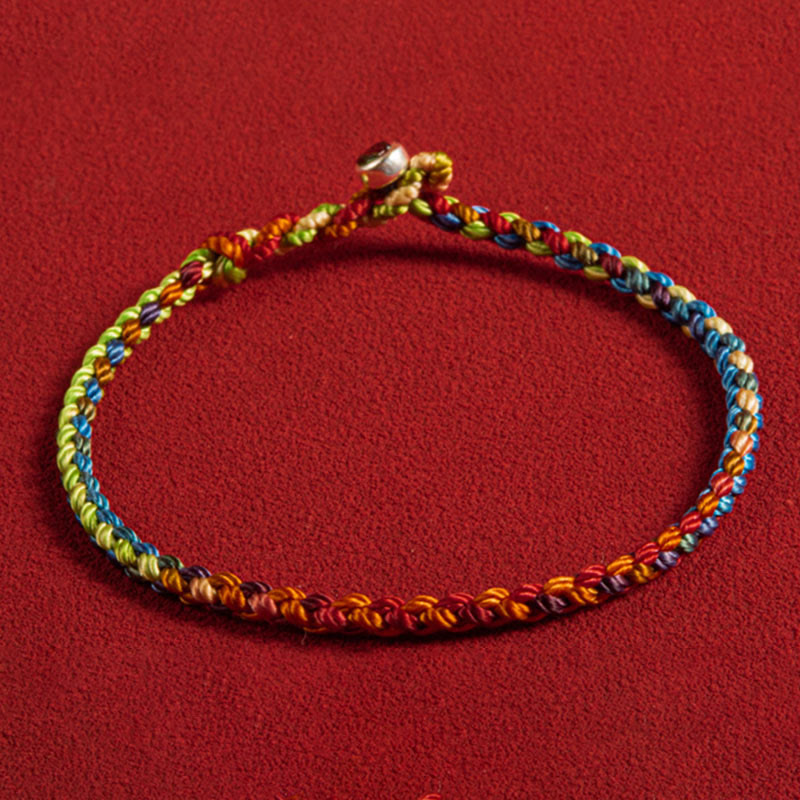 Buddha Stones "May you be blessed with peace and safety in all four seasons" Lucky Multicolored Bracelet