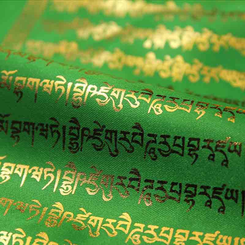 Buddha Stones Tibetan 5 Colors Windhorse Buddha Scriptures Auspicious Outdoor Prayer Flag