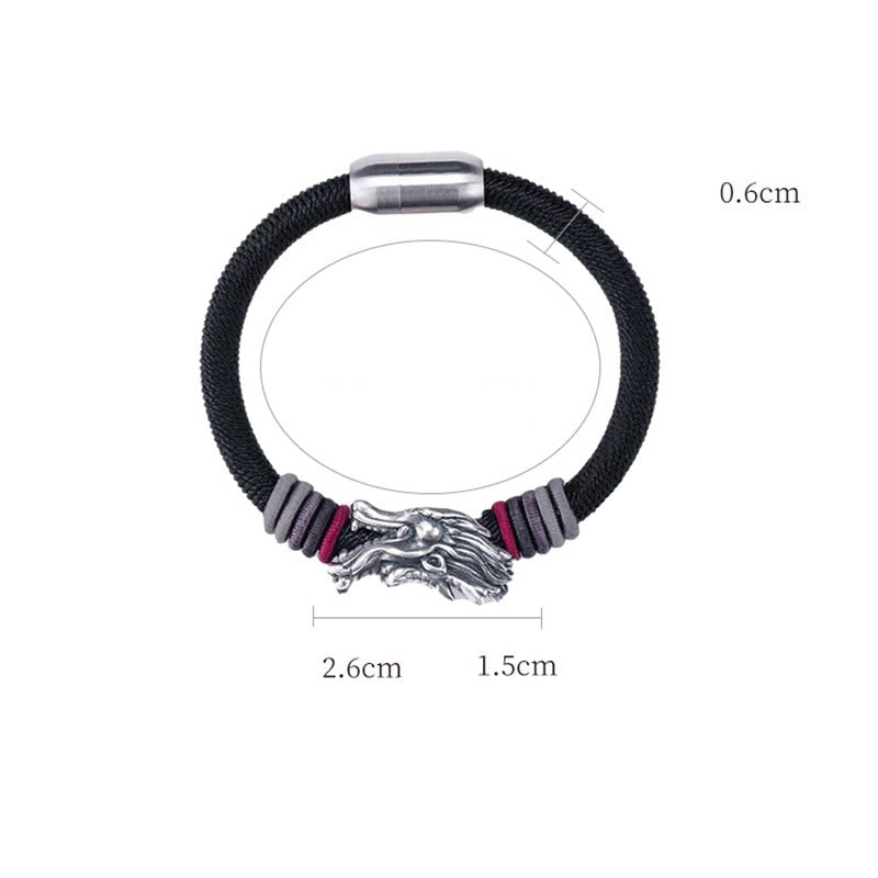 Buddha Stones 999 Sterling Silver Dragon Luck Handcrafted Braided Child Adult Bracelet (Extra 30% Off | USE CODE: FS30)