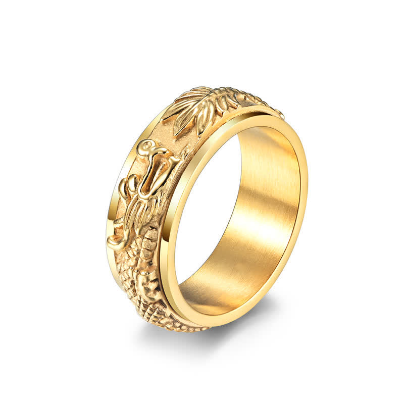 Buddha Stones Dragon Titanium Steel Stimulation Rotatable Ring (Extra 30% Off | USE CODE: FS30)