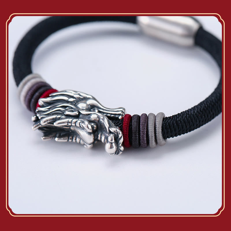 Buddha Stones 999 Sterling Silver Dragon Luck Handcrafted Braided Child Adult Bracelet (Extra 30% Off | USE CODE: FS30)