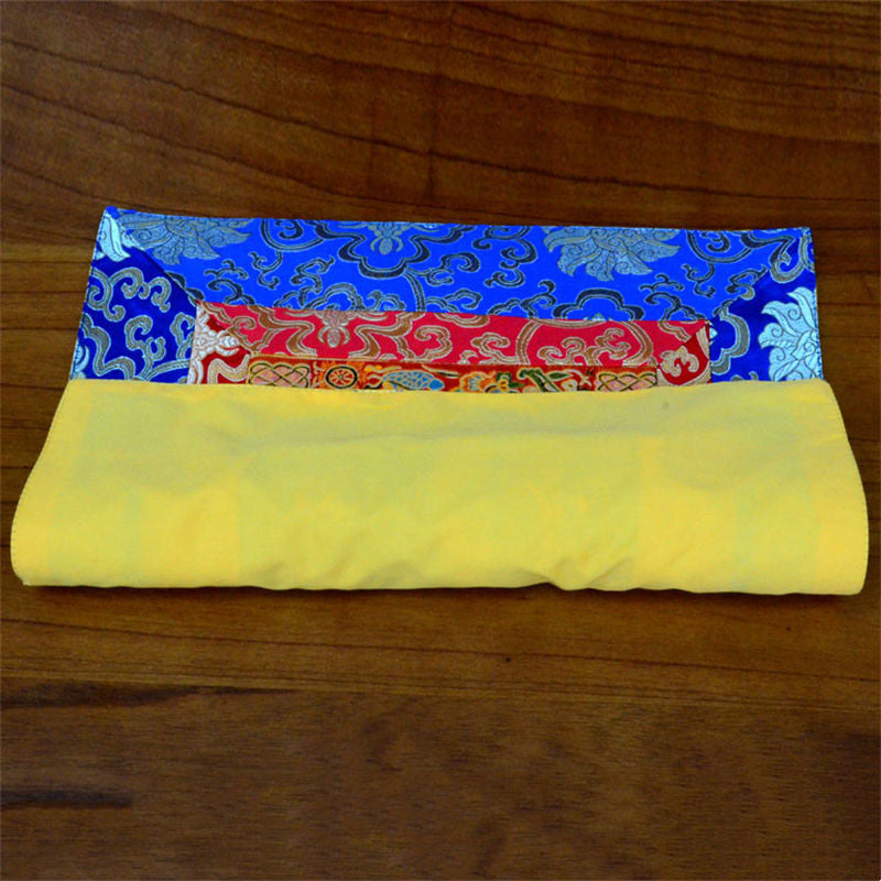 Buddha Stones Prayer Altar Mat Meditation Strength Endless Knot Vajra Man-Bcu Kalachakra Auspicious Symbols