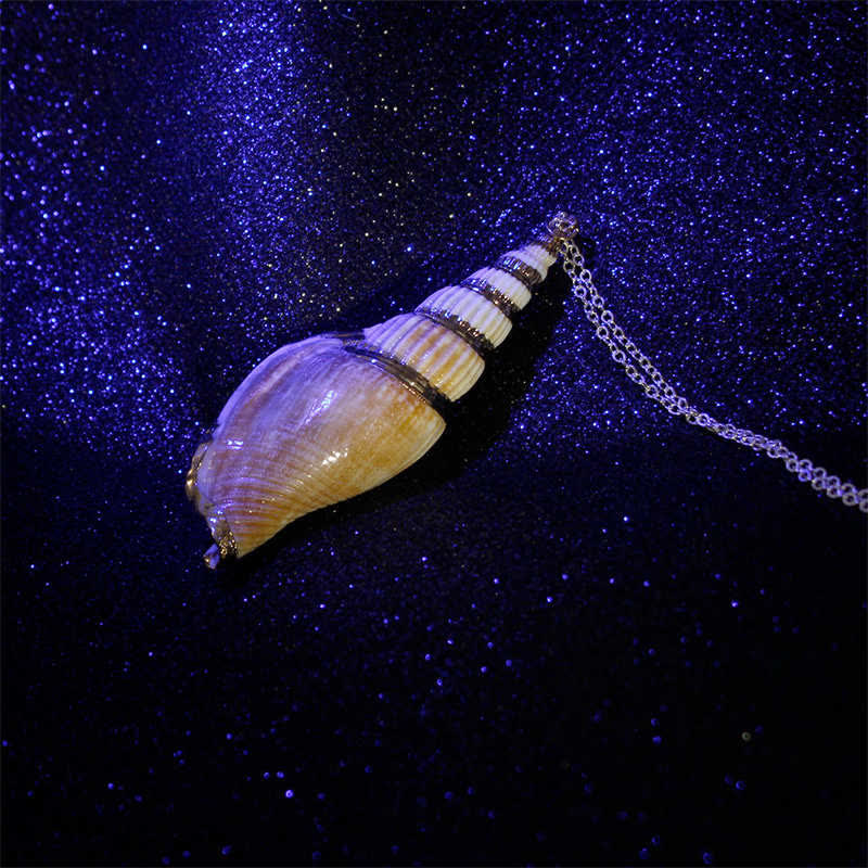 Buddha Stones Natural Shankha Conch Shell Seashell Lucky Necklace Pendant