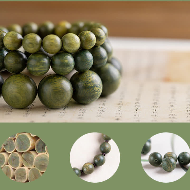 Buddha Stones Tibetan Green Sandalwood Soothing Cure Bracelet