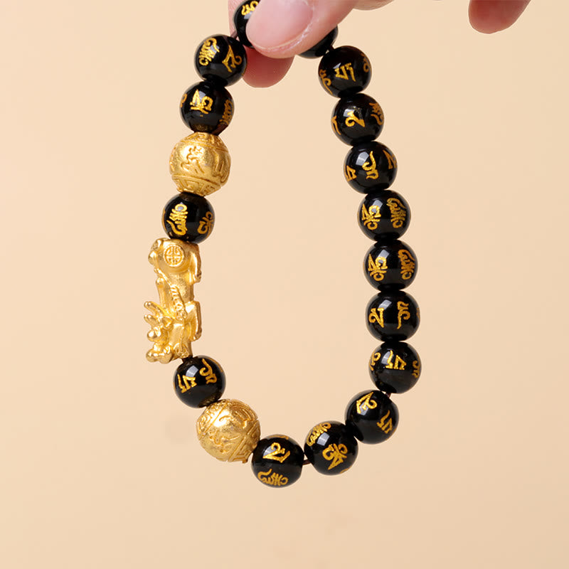 Buddha Stones "Blessings of Protection to Attract Wealth" PiXiu Bracelet Includes Gift Message Card