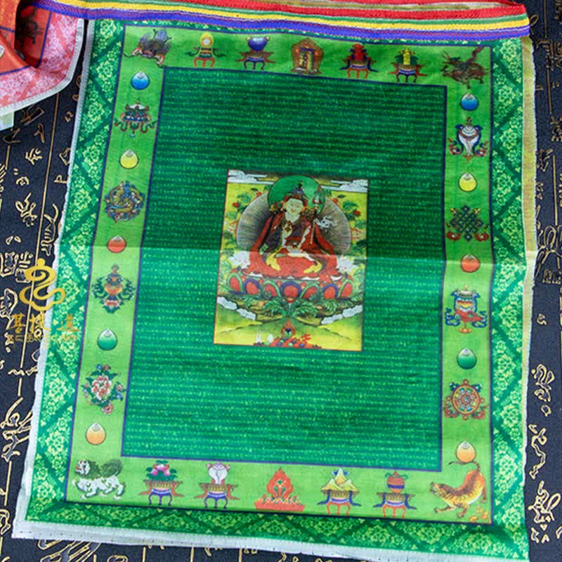 Buddha Stones Tibetan 5 Colors Windhorse Buddha Tara Scriptures Healing Auspicious Outdoor Prayer Flag