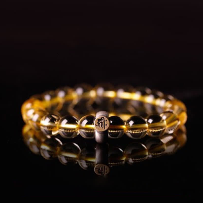 Buddha Stones 925 Sterling Silver Chinese Zodiac Natal Buddha Citrine Protection Bracelet